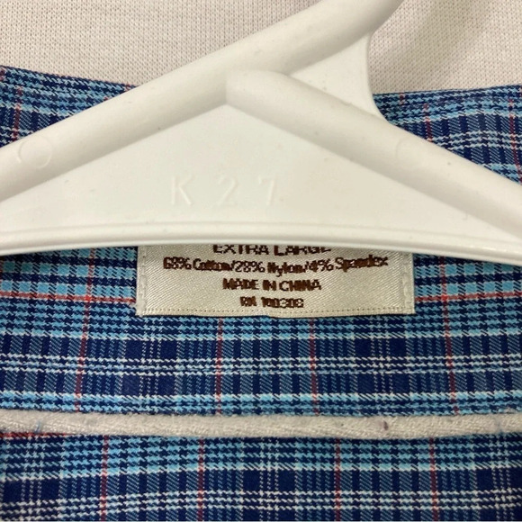 Peter Millar Blue Plaid Crown Comfort Long Sleeve Button Down XL - Picture 6 of 8